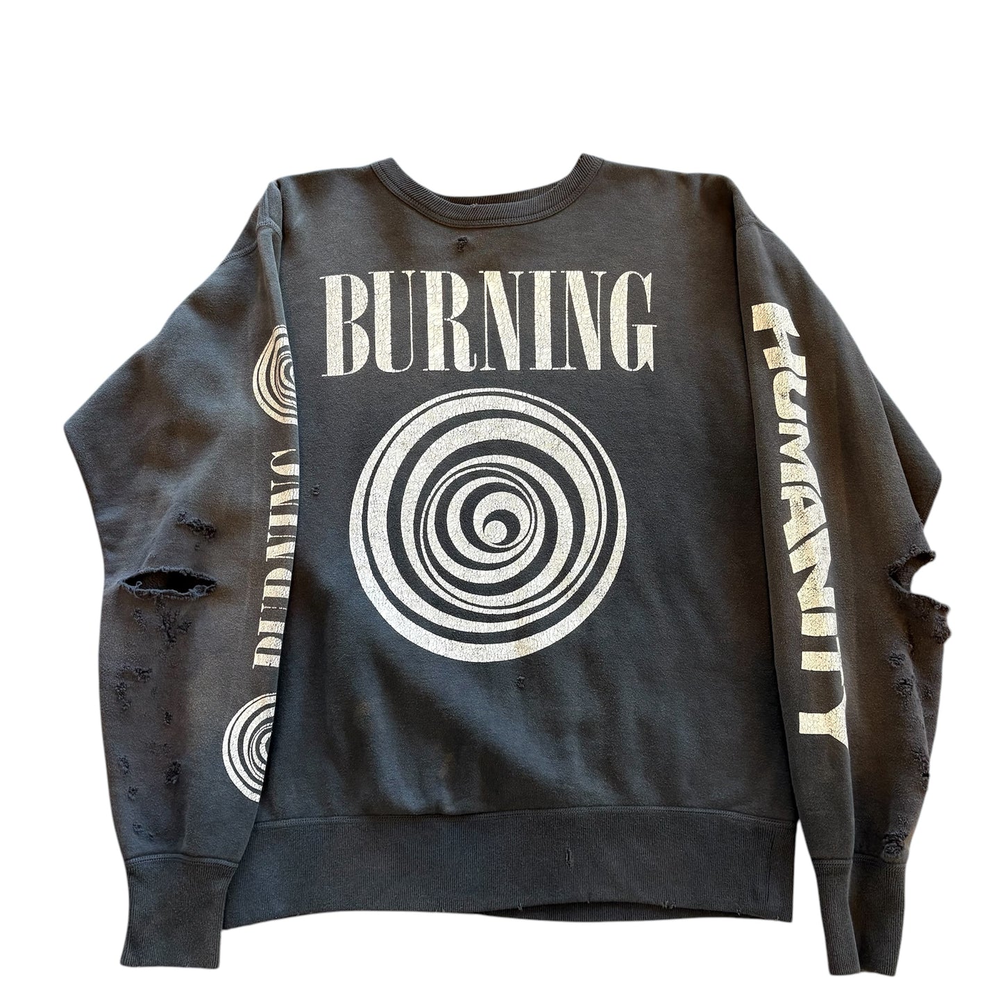 Burning Humanity Distressed Sweater (S)